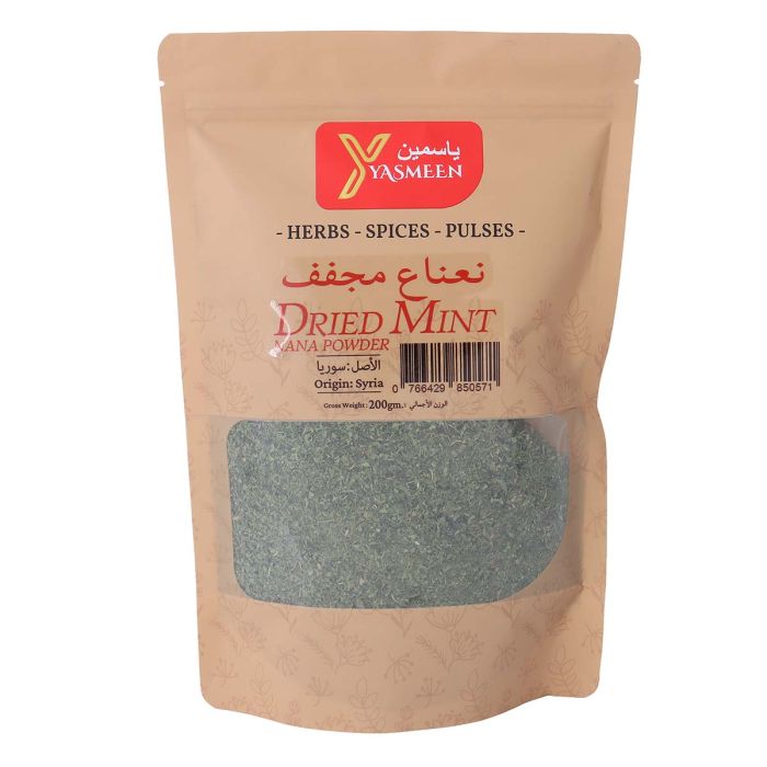Yasmeen Dried Mint Nana Powder 200g | Condiments & Seasoning | Salt & Spices | Bagged Spices