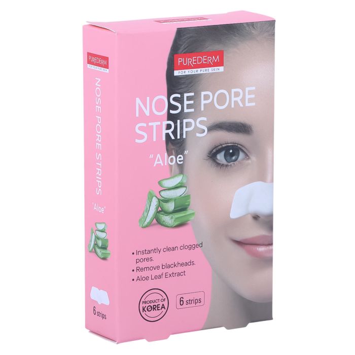 Purederm Nose Pore Aloe Strips 6 Strips | رعاية شخصية | العناية بالوجه | Face Masks