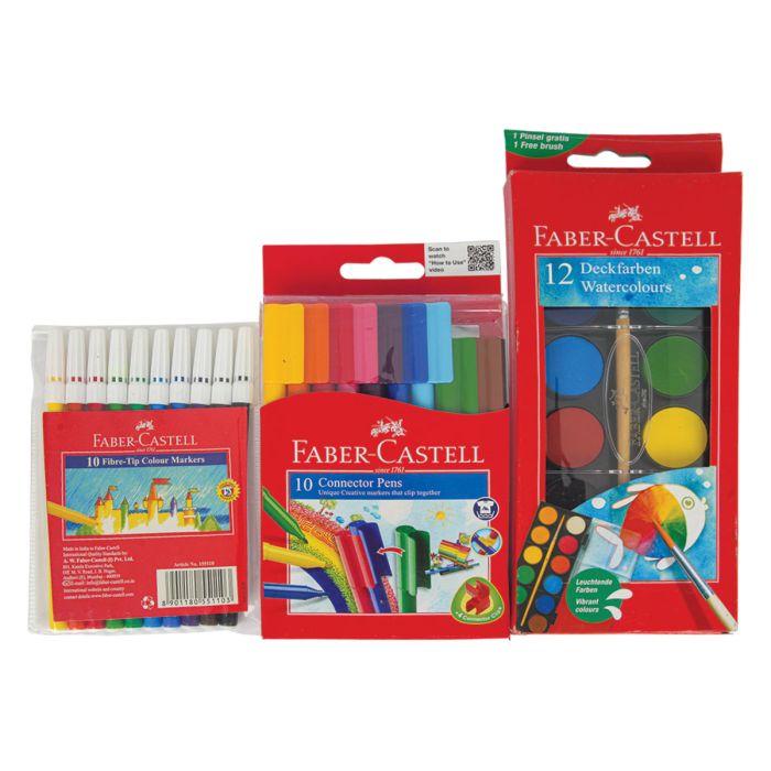 Faber Castle 10 Connector Pen, 10 Connector Marker & Water Color Set | Office & School Supplies | Arts & Crafts