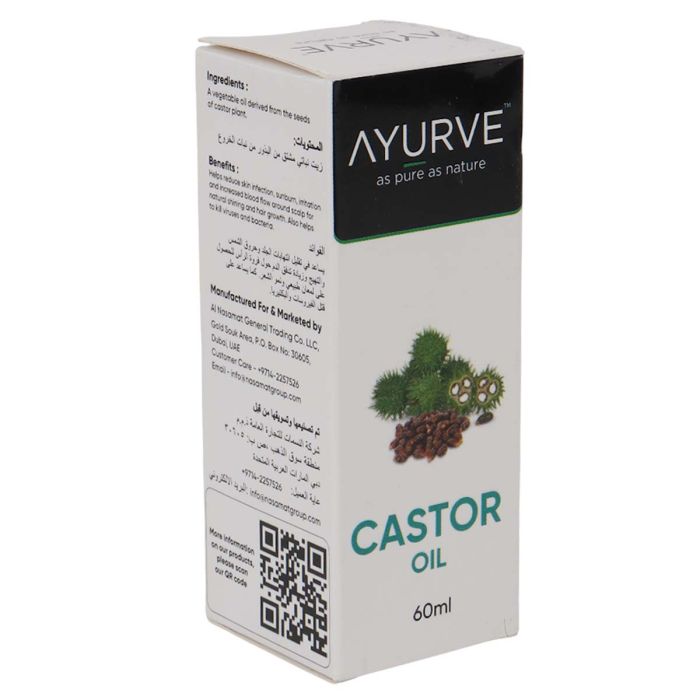 Ayurve Castor Oil 60ml | Personal Care | Hair Care | Hair Masks & Oil