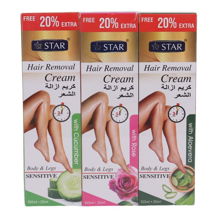 star-hari-remover-cream-with-aloevera-3-pieces-assorted | رعاية شخصية | الحلاقة و نزع الشعر | Waxing & Hair Removal