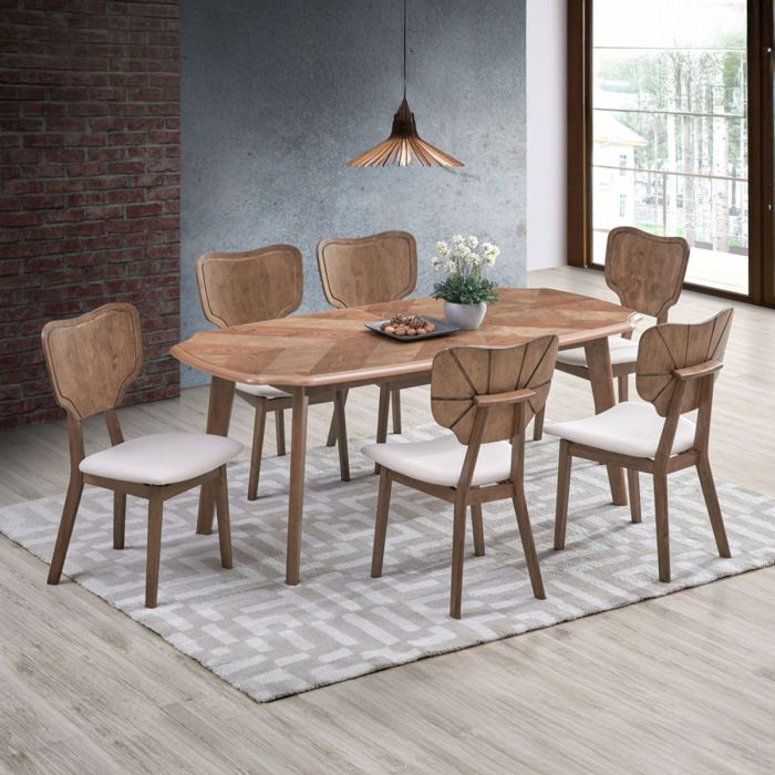 Barrxtom Wood Dining Table Set 6 Chairs | Furniture | Kitchen & Dining Room | Dining Table Sets