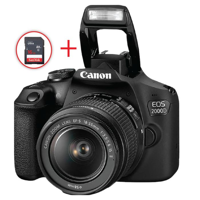 كاميرا كانون DSLR 2000D عدسة 18-55 مم 24.1 ميجابكسل | الكاميرات | كاميرات دي إس إل آر
