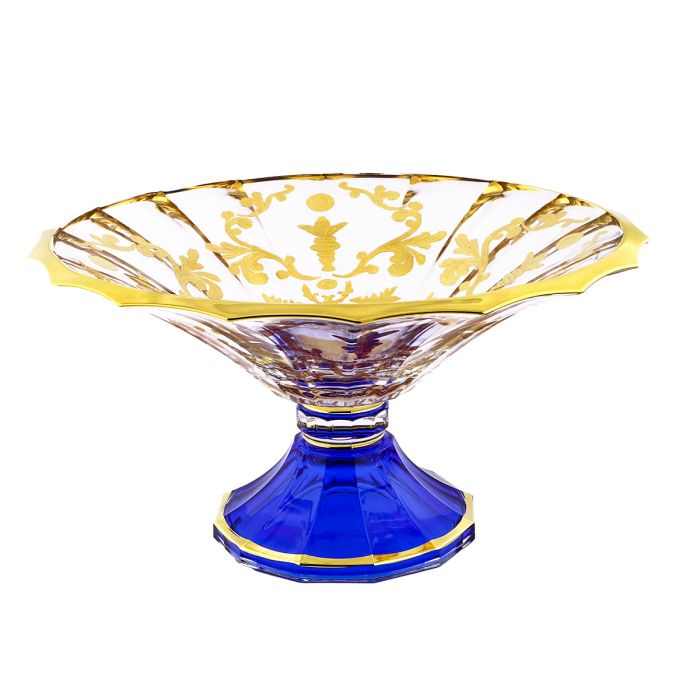 Crystal Fruit Bowl with Foot Blue | Kitchen & Dining | Dinnerwares & Servewares