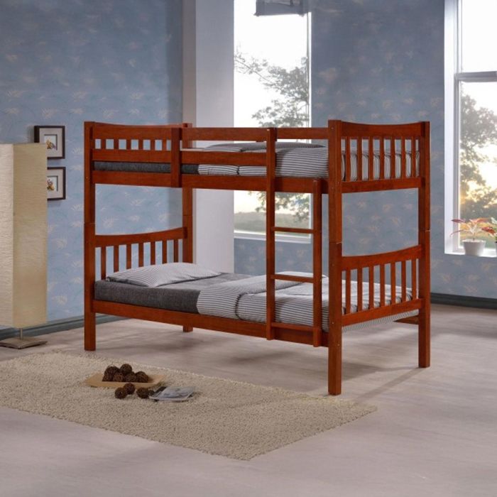 Wooden Bunk Bed 90x190cm Red | Furniture | Bedroom Furniture | Beds