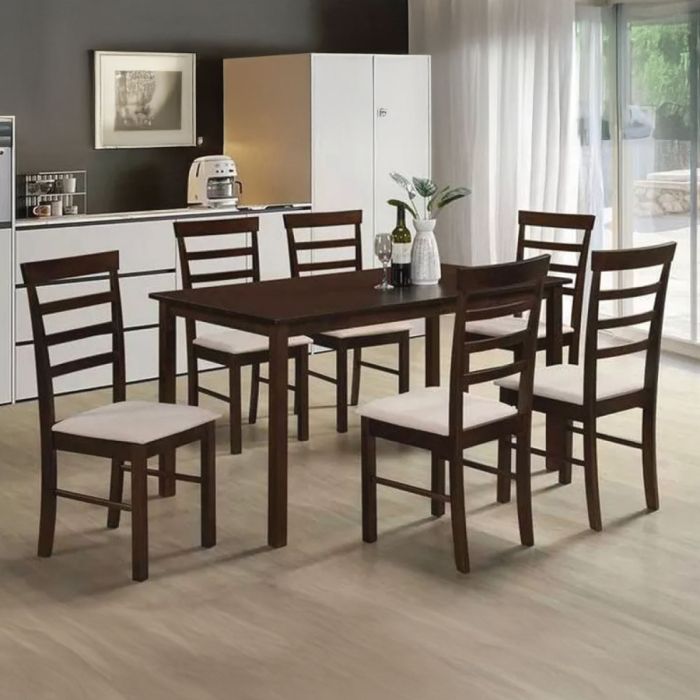 Wooden Dining Table Set (1 Table, 6 Chairs) | Furniture | Kitchen & Dining Room | Dining Table Sets