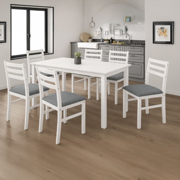 Wooden Dining Table Set (1 Table, 6 Chairs) | Furniture | Kitchen & Dining Room | Dining Table Sets