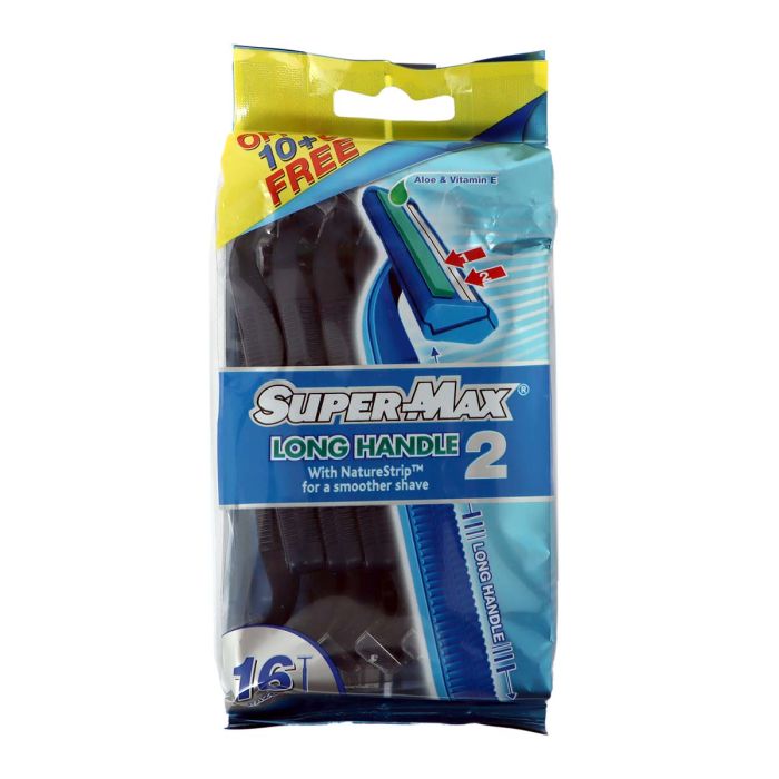 Supermax Long Hndl Disp Pc10+6 | Personal Care | Shaving & Hair Removal | Mens Razors & Blades