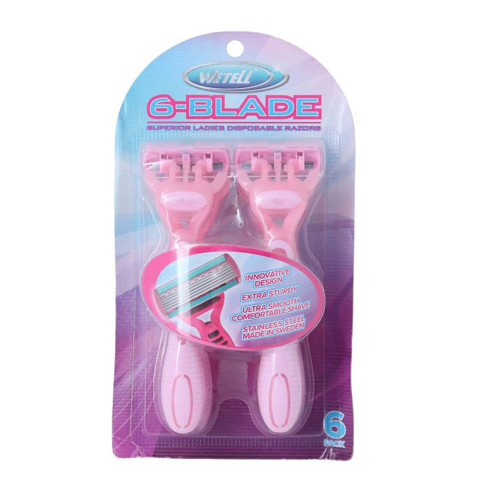 Wetell 6 Blade Ladies Disposable Razors 6 Pieces | Personal Care | Shaving & Hair Removal | Womens Razors & Blades