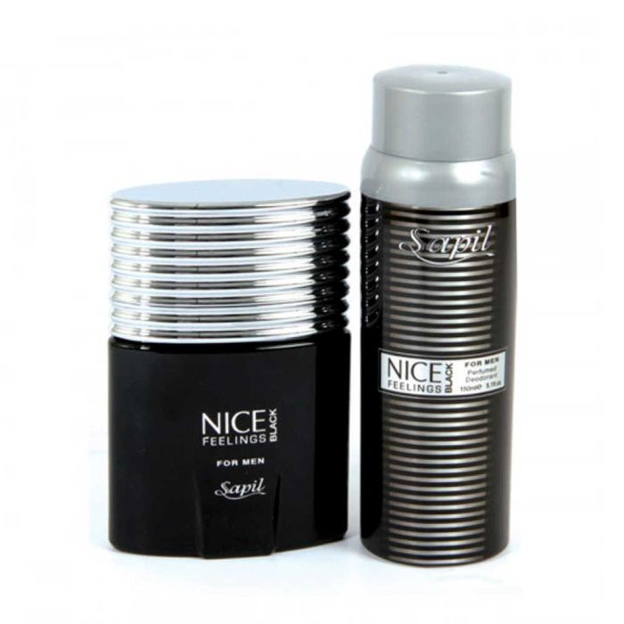 Sapil Nice Feeling Black EDT for Men 75ml + Deodorant Spray 150ml - Fragrance Gift Set | Perfumes & Fragrances | Men Perfumes