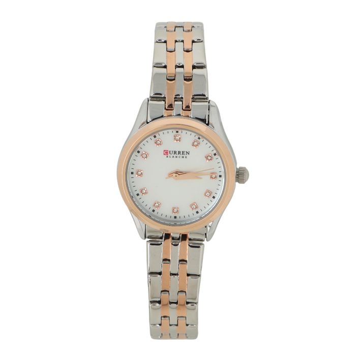 Curren Ladies Metal Quartz Watch Two Tone Round White Dial | السيدات | ساعات نسائية | ساعات نسائية رسمية