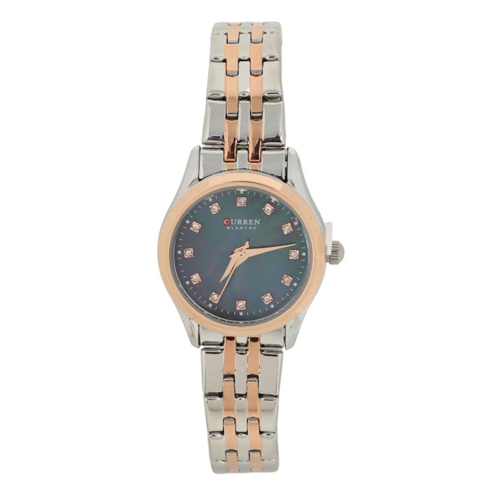 Curren Ladies Metal Quartz Watch Two Tone Round Blue Dial | السيدات | ساعات نسائية | ساعات نسائية رسمية