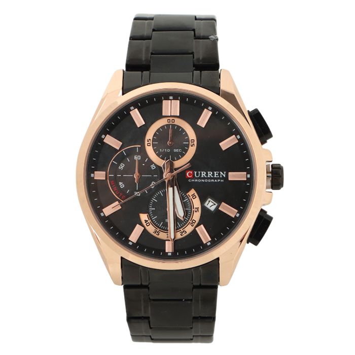Curren Gents Metal Quartz Watch Two Tone Round Black Dial With Date Display | رجال | ساعات رجالية | ساعات رجالية رسمية