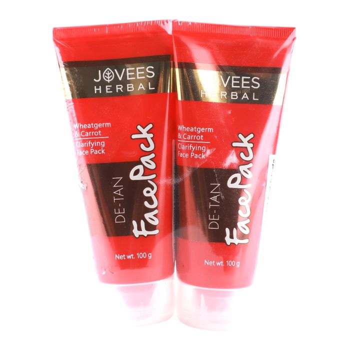 Jovees Herbal De-Tan wheatgerm & Carrot Clarifying Facepack 2x100g Assorted | Personal Care | Face Care | Serums & Creams