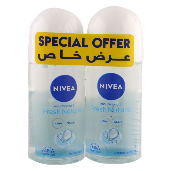 Nivea Fresh Natural Anti Perspirant Roll On 2x50ml | Personal Care | Deodorants & Anti-Perspirant | Deodorant Roll On