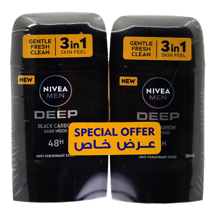 Nivea Men Deep Deodorant Stick 2x50ml | Personal Care | Deodorants & Anti-Perspirant | Deodorant Stick