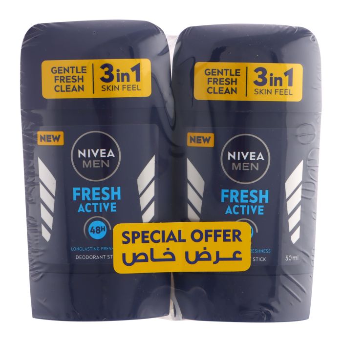 Nivea Men Fresh Active Deodorant Stick 2x50ml | Personal Care | Deodorants & Anti-Perspirant | Deodorant Stick