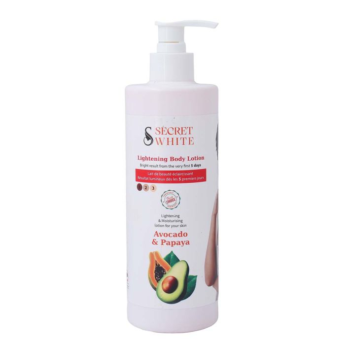 Secret White Lightening Body Lotion Avocado & Papaya 500ml | Personal Care | Skin & Body Care | Body Lotions & Creams