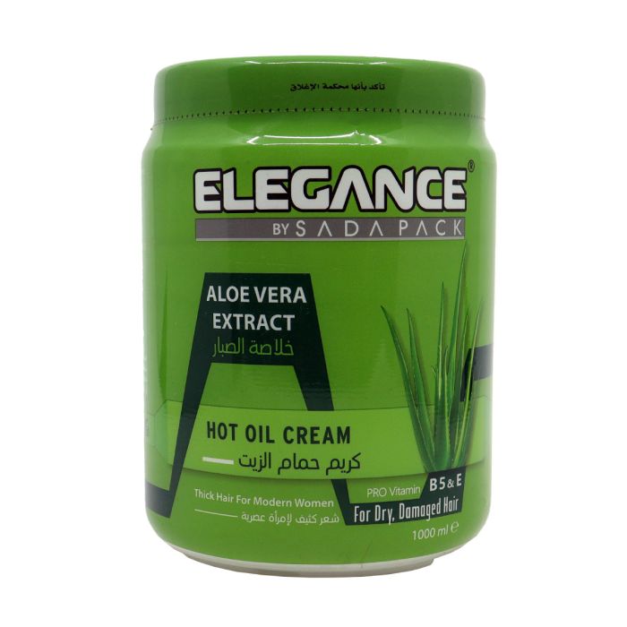 Elegance Aloe Vera Extract Hot Oil Cream for Dry Damaged Hair 1000ml | Personal Care | Hair Care | Hair Masks & Oil