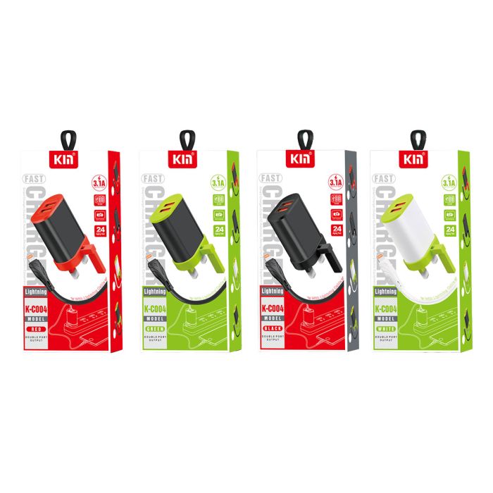 KM Fast Charger 3.1Amp 1 Piece Assorted K-C004 | Mobile Accessories | Chargers & Cables
