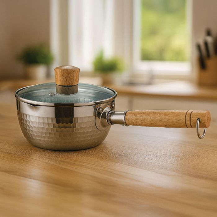 Stainless Steel Sauce Pan With Glass Lid 20cm | Kitchen & Dining | Cookware | Pans