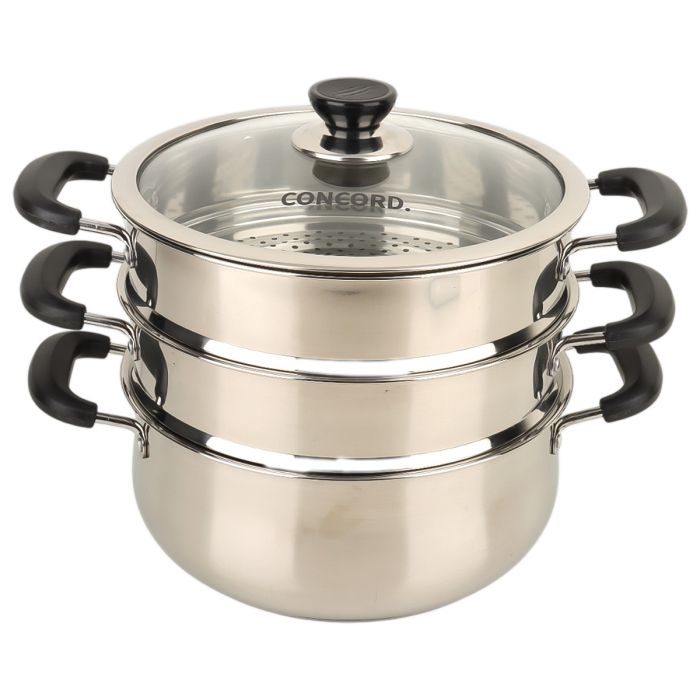 Stainless Steel 3 Layer Steamer 26cm | Kitchen & Dining | Cookware