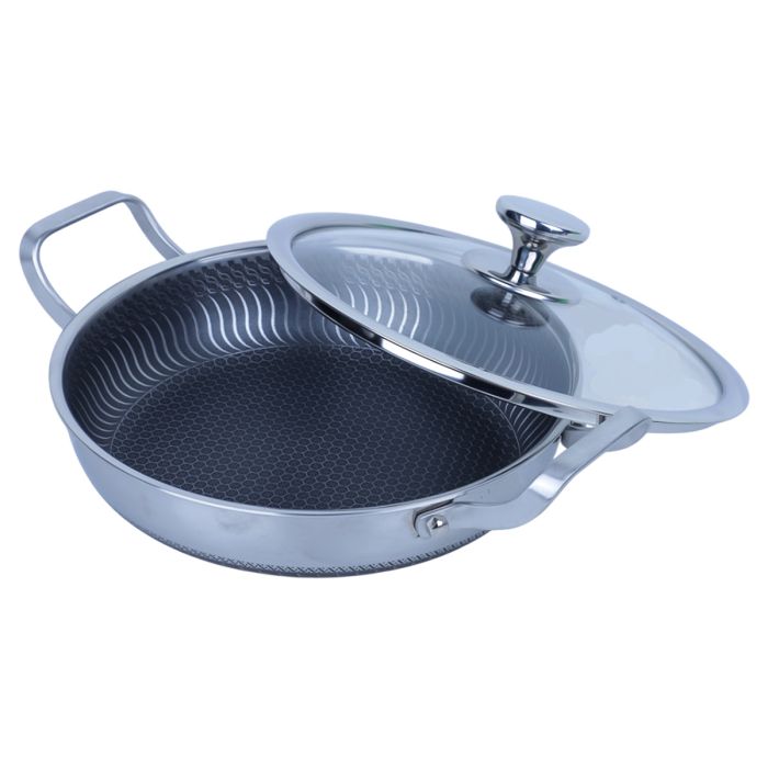 Stainless Steel Induction Shallow Pan With Lid 26cm | المطبخ والطعام | أدوات الطهي | Pans