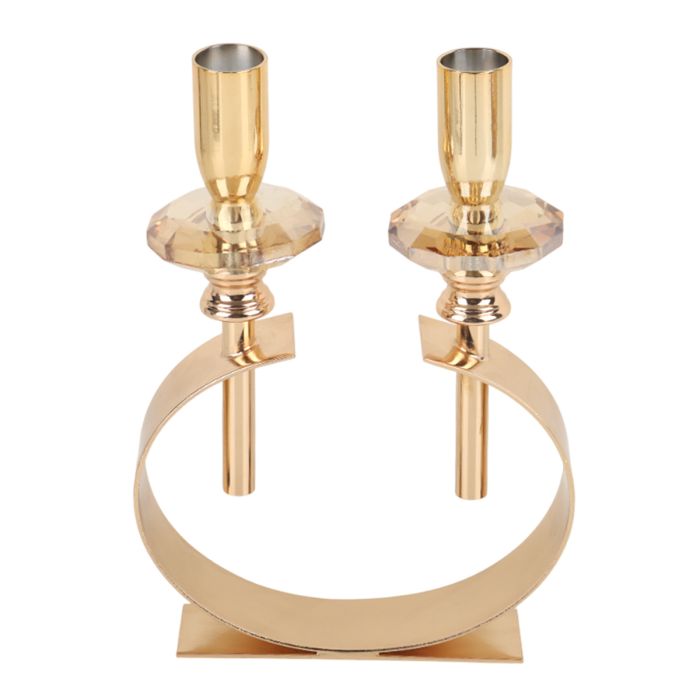 Metal Two Candle Holder-JX-273-1 | ديكور المنزل | الهدايا التذكارية والتحف