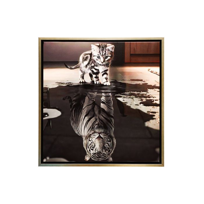 لوحات ديكورية للقط والنمر 80×80 سم | ديكور المنزل | الإطارات | Picture Frames