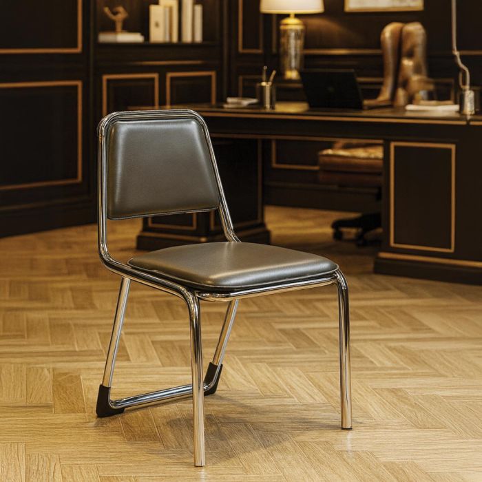 Steel Frame Leather Visitor Chair | Furniture | Office Furniture | Office Chairs