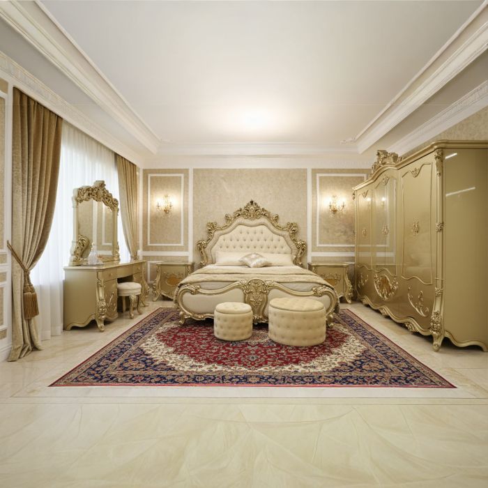 Orlida Classic Bedroom Set 9085 200x200cm Gold | Furniture | Bedroom Furniture | Bedroom Sets