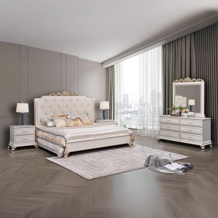 Classic Bedroom Set 200x200cm OUE-8331-BEI | Furniture | Bedroom Furniture | Bedroom Sets