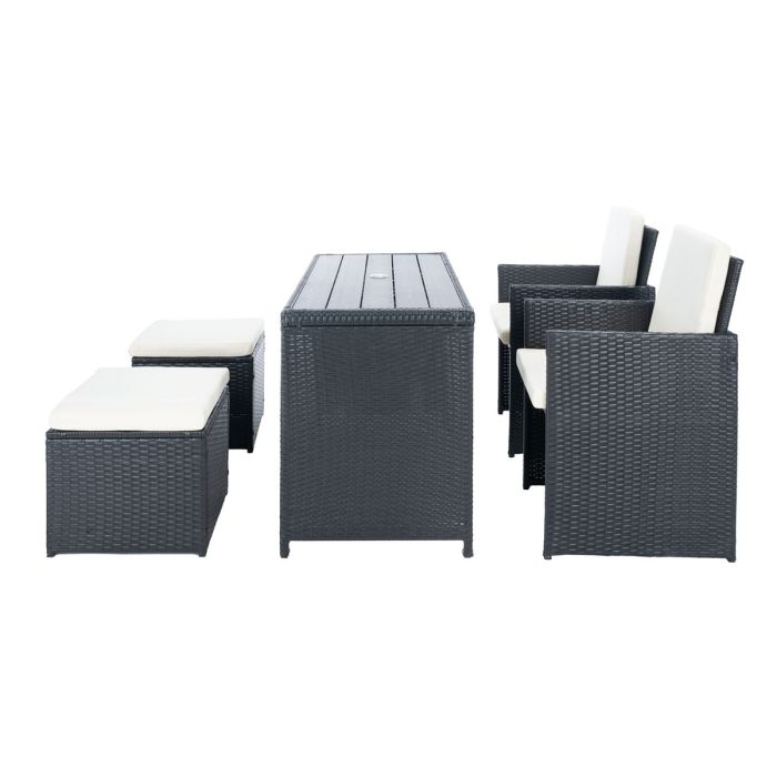 Bamboo Dining Table Garden Dark Gray 1+4 | Furniture | Outdoor Furniture | Outdoor Sofa & Table Set