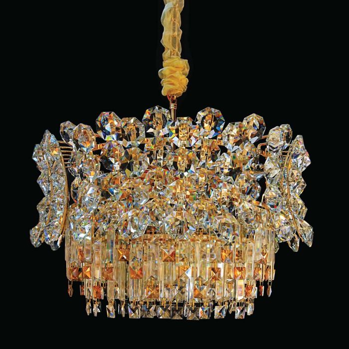 Crystal Hanging Light Gold 1x2 | Lights & Chandeliers | Chandeliers