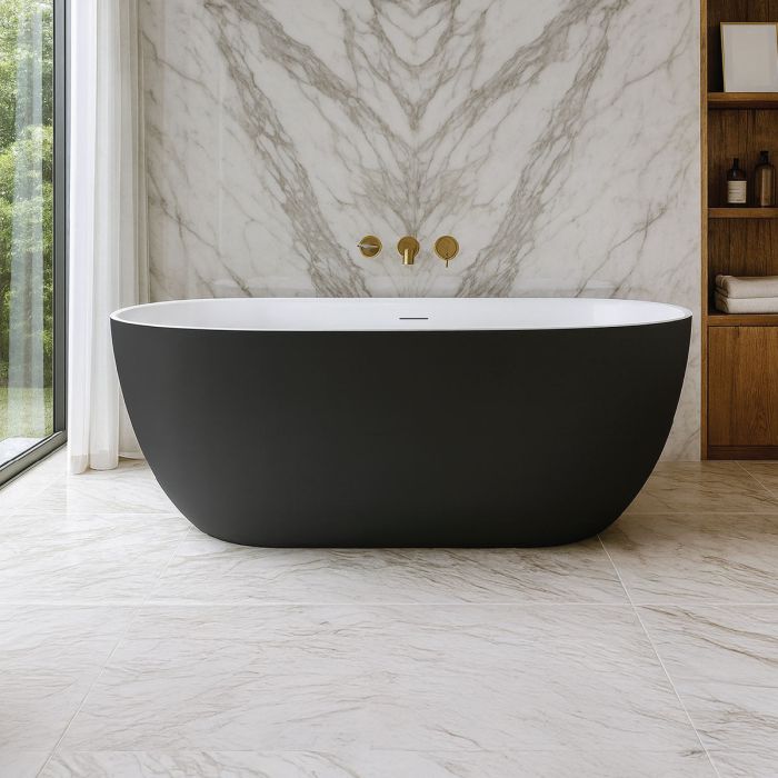 Bathtub Without Mixer Black 150x72x58cm | Kitchen & Bath Essentials