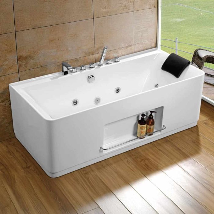 Jacuzzi Rectangle Shape 150x78cm (Without Mixer) ZHANGCHI-ZS-8719-WH | Kitchen & Bath Essentials