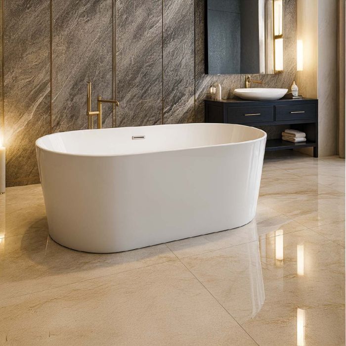Ceramic White Bathtub 160x80x58mm | Kitchen & Bath Essentials