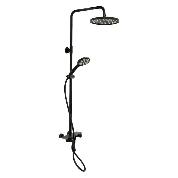 Brass Modern Shower Column With Hand Shower Black 6009-BLK | Kitchen & Bath Essentials