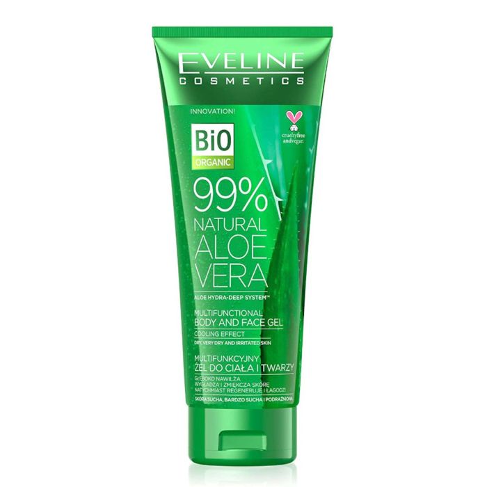 Eveline 99% Natural Aloe Vera Multifunctional Body & Face Gel Cooling Effect 250ml | Personal Care | Face Care | Serums & Creams