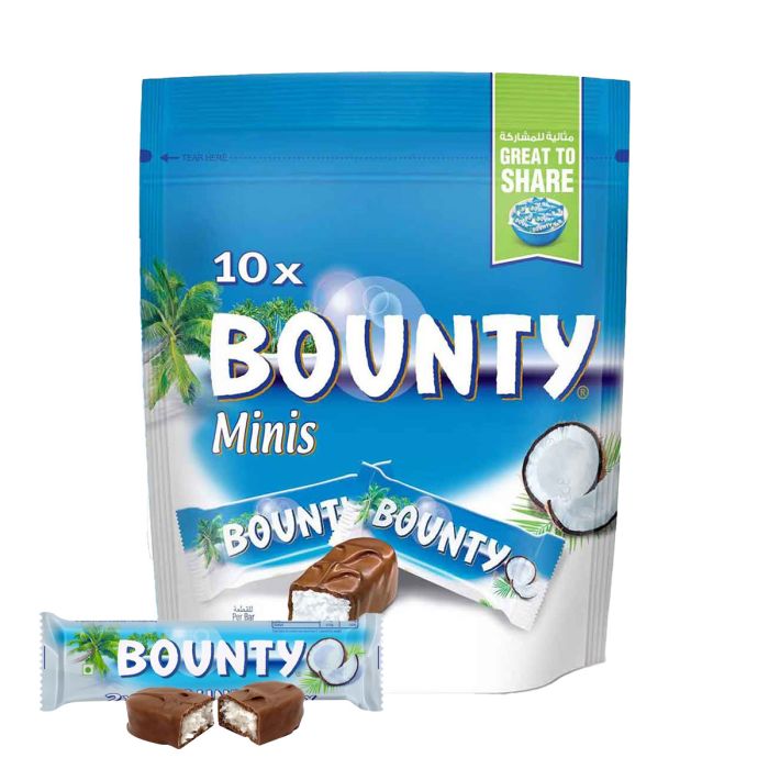 Bounty Mini Pouch 275g | الوجبات الخفيفة والحلوى | الشوكولاتة | Chocolate Sharing