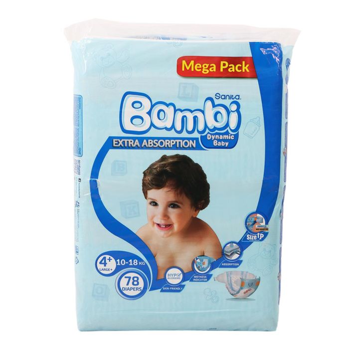 Sanita Bambi Baby Diapers Mega Pack 78 Diapers | Diapering | Diapers