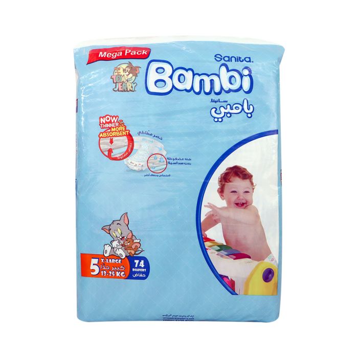 Sanita Bambi X-Large Diapers 13-25 Kg Mega Pack 74pcs | Diapering | Diapers