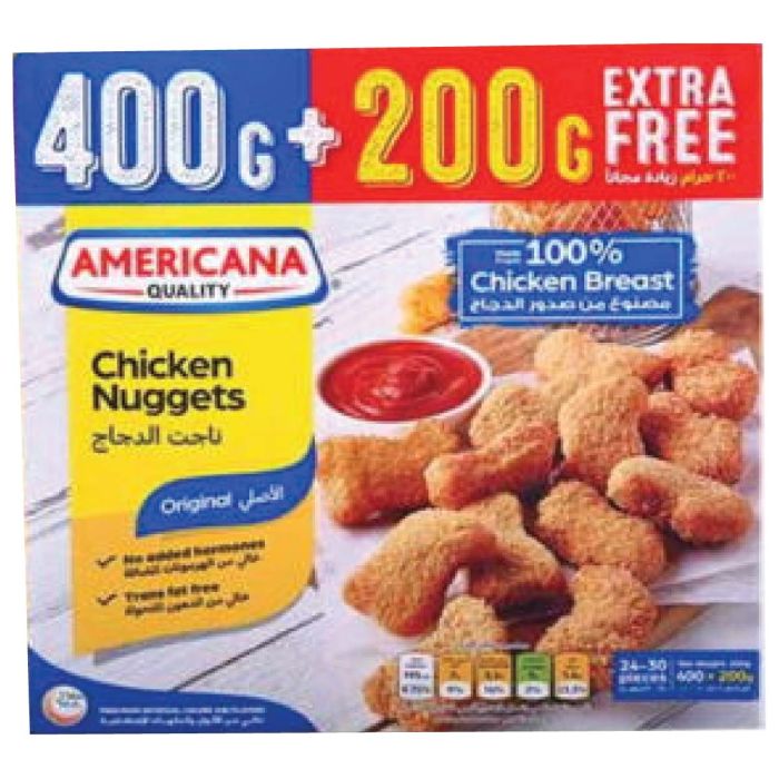 Americana Quality Chicken Nuggets 400g + 200g | Frozen Food | Frozen Ready Meals | Breaded Chicken