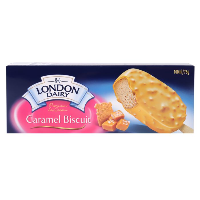 MB London Stick Caramel Biscuit 100ml | Ice Cream | Bars - Cones & Sticks