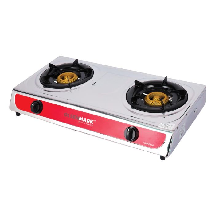 Olsenmark Gas Cooker Stainless Steel Double Burner - OMK2316 | Kitchen Appliances