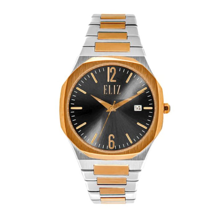 Eliz Octagonal 40mm Grey Dial Rose Gold Stainless Steel Band Watch For Men - ES8595G2UGU | رجال | ساعات رجالية | ساعات رجالية رسمية