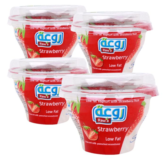 Rawabi Fruit Yogurt Strawberry 4 x 150g | Dairy - Egg & Cheese | Yoghurt | Flavored Yoghurt