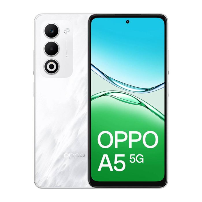 هاتف Oppo A5 المحمول (5G، 6 جيجابايت، 128 جيجابايت) أبيض ضبابي | الهواتف الذكية | هواتف اوبو