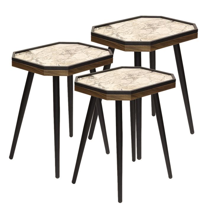 Nest Table 3 Pcs Modern W/Ston | Furniture | Living Room Furniture | Tables