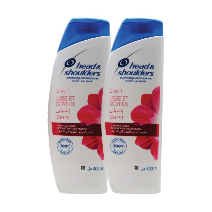 Head & Shoulders Shampoo 2 In 1 Lisse Et Soyeux 2x400ml | Personal Care | Hair Care | Shampoo